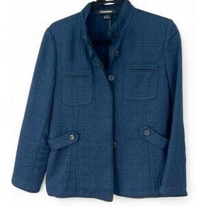 Ellen Tracy 6 / M Jacket Blazer Quilted Navy Womens Lightweight